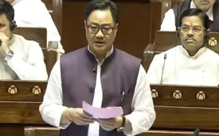 किरेन रिजिजू ने राज्यसभा में पेश किया वक्फ संशोधन बिल
