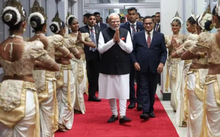 PM मोदी की तीन दिवसीय श्रीलंका यात्रा,  कोलंबो में PM मोदी को गार्ड ऑफ ऑनर