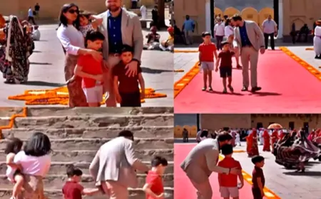 भारत यात्रा पर अमेरिकी उपराष्ट्रपति जेडी वेंस,  उपराष्ट्रपति जेडी वेंस ने आमेर फोर्ट का किया दीदार