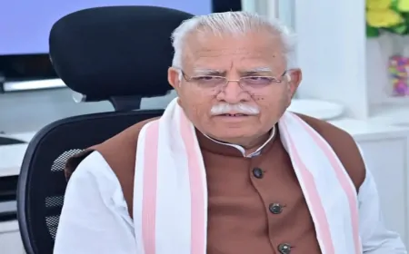 केंद्रीय मंत्री मनोहर लाल लेफ्टिनेंट विनय नरवाल के घर पहुंचे,  मनोहर लाल ने विनय नरवाल को दी श्रद्धांजलि