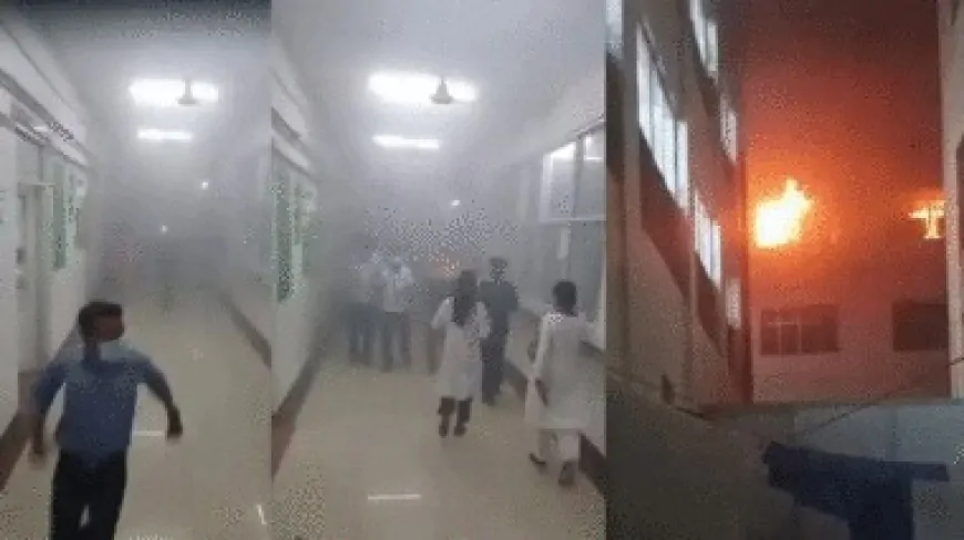 लखनऊ के लोकबंधु अस्पताल में लगी आग, डिप्टी CM ब्रजेश पाठक ने हालात का लिया जायजा
