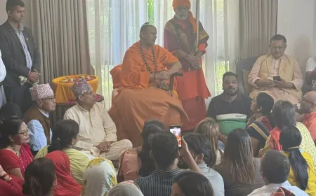 श्री पशुपतिनाथ मंदिर पहुंचे महामण्डलेश्वर स्वामी कैलाशानंद गिरि जी महाराज, वैदिक मंत्रोच्चारण के साथ किया गया भव्य स्वागत 