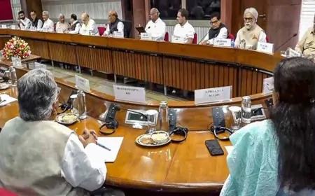 ‘ऑपरेशन सिंदूर’ के बाद दिल्ली में सर्वदलीय बैठक, रक्षा मंत्री राजनाथ सिंह की अध्यक्षता में हुई बैठक, केंद्रीय गृह मंत्री, विदेश मंत्री बैठक में हुए शामिल