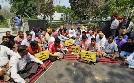 पंजाब-हरियाणा के बीच पानी विवाद जारी, नंगल डैम में AAP का विरोध प्रदर्शन