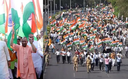 लखनऊ में तिरंगा यात्रा का आयोजन, CM योगी आदित्यनाथ हुए शामिल