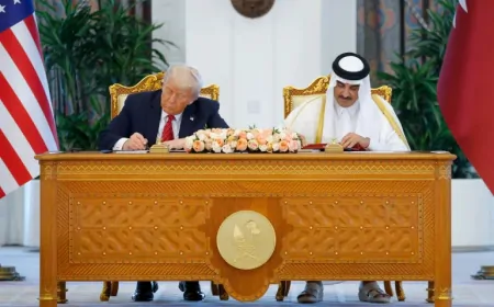 अमेरिका और कतर के बीच 100 लाख करोड़ की डील, दोहा में दोनों के अध्यक्षों के बीच डील पर हुए साइन