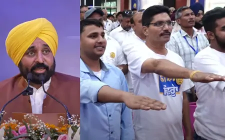 पंजाब में CM मान और AAP संयोजक अरविंद केजरीवाल ने की 'नशा मुक्ति यात्रा' की शुरुआत