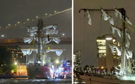 मेक्सिको का नेवी जहाज न्यूयॉर्क में ब्रुकलिन ब्रिज से टकराया, करीब 20 लोग हुए घायल