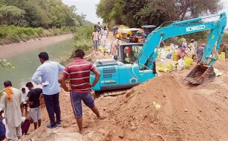 भाखड़ा नहर में दरार, इलाके में दहशत, मौके पर पहुंचे प्रशासन के अधिकारी