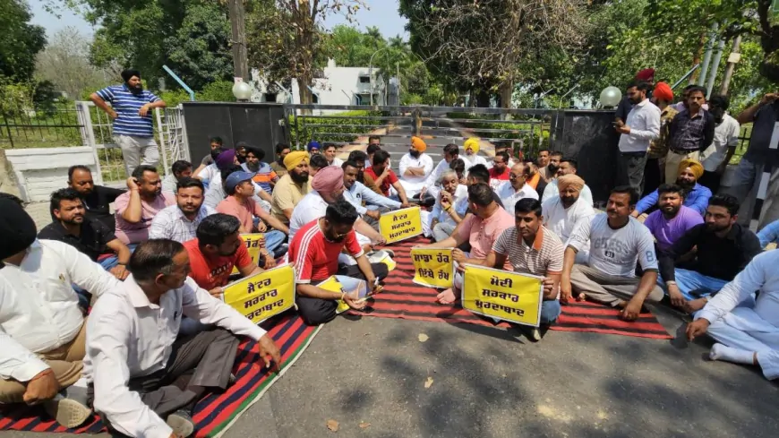 पंजाब-हरियाणा के बीच पानी विवाद जारी, नंगल डैम में AAP का विरोध प्रदर्शन