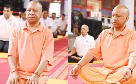 CM योगी आदित्यनाथ ने गोरखपुर में किया योग, कई कैबिनेट मंत्री भी योग कार्यक्रम में रहे मौजूद
