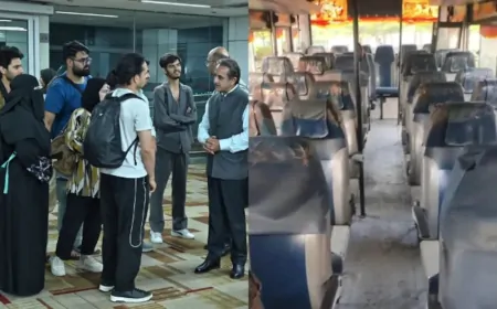 सभी 130 भारतीय केरमान यूनिवर्सिटी ऑफ मेडिकल साइंसेज के छात्र बस से मशहद हुए रवाना