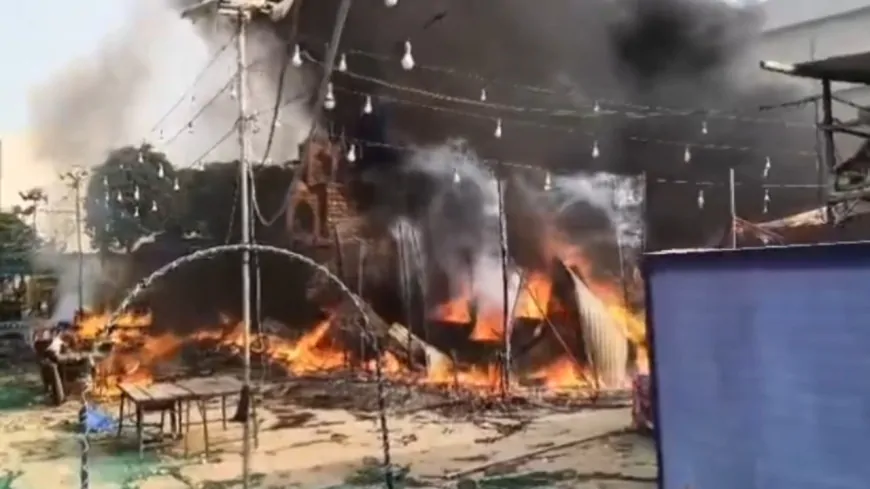 सहारनपुर में मेले की दुकानों में लगी भीषण आग, दमकल की कई गाड़ियों ने आग पर पाया काबू