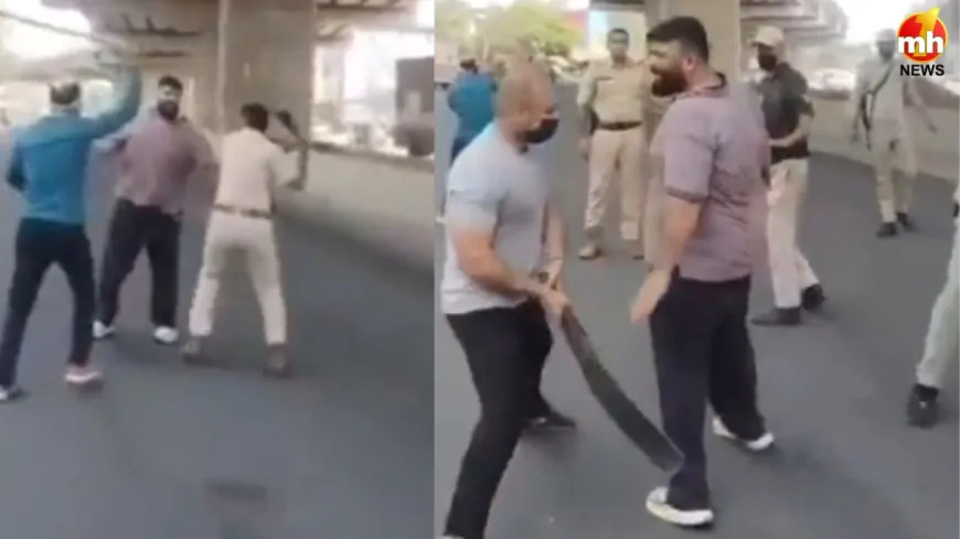 पुलिस ने गैंगस्टर को सिखाया सबक, बीच सड़क पर की अपराधी की पिटाई का वीडियो वायरल