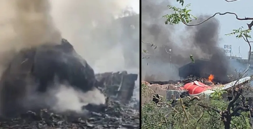 अहमदाबाद में एयर इंडिया का विमान दुर्घटनाग्रस्त, डॉक्टर्स के हॉस्टल के ऊपर गिरा विमान