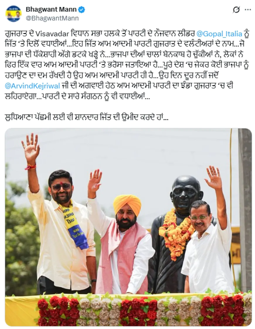 गुजरात के विसावदर में भी चली 'झाड़ू', गोपाल इटालिया ने हासिल की जीत