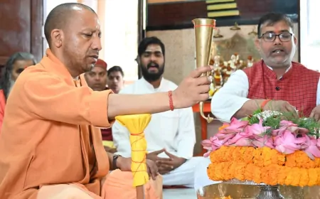 CM योगी ने सावन के पहले दिन किया रुद्राभिषेक, प्रदेश वासियों के लिए मांगी दुआ