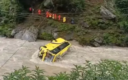 जम्मू-कश्मीर : ITBP जवानों को ले जा रही बस सिंधु नदी में गिरी