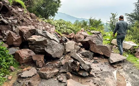 हिमाचल में बारिश और लैंडस्लाइड की घटनाएं, मलाना में कॉपर डैम के पास लैंडस्लाइड