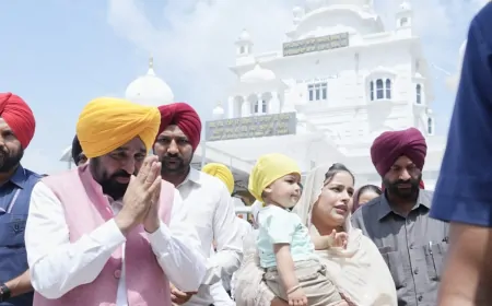 श्री चमकौर साहिब पहुंचे CM मान, गुरुद्वारा श्री कतलगढ़ साहिब में परिवार सहित टेका माथा 