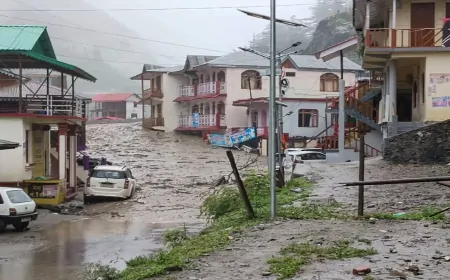 उत्तरकाशी में अभी भी तेज बारिश जारी, भागीरथी नदी पर बना पुल बहा