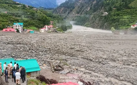 उत्तराखंड में भारी बारिश का कहर जारी, हर्षिल और धराली में बढ़ा खतरा, भागीरथी नदी का बढ़ा जलस्तर