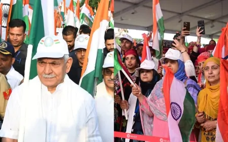 श्रीनगर में 'तिरंगा यात्रा' का आयोजन, LG मनोज सिन्हा ने दिखाई हरी झंडी