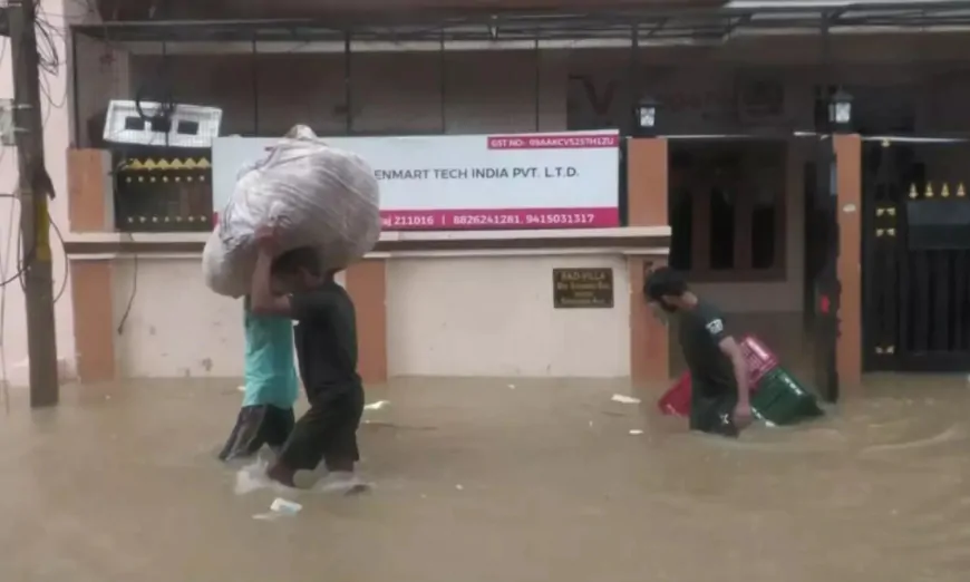 मूसलाधार बारिश के बाद उफान पर गंगा-यमुना,  प्रयागराज में रिहायशी इलाकों में भरा पानी