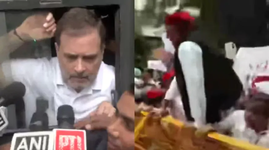 राहुल गांधी, अखिलेश यादव और प्रियंका गांधी सहित कई विपक्ष के नेताओं को  हिरासत में लिया गया