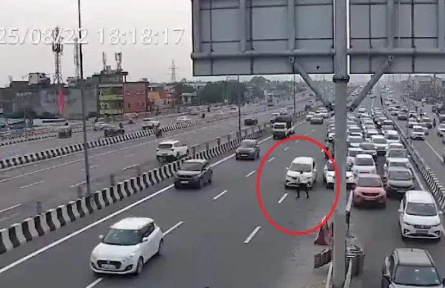 तेज रफ्तार कार ने पुलिसकर्मी को मारी टक्कर, CCTV में कैद हुई पूरी वारदात