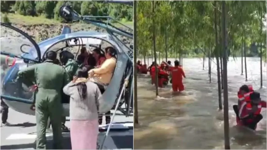 चंबा में भारी बारिश और लैंडस्लाइड, रेस्क्यू ऑपरेशन में हेलीकॉप्टर की ली जा रही है मदद
