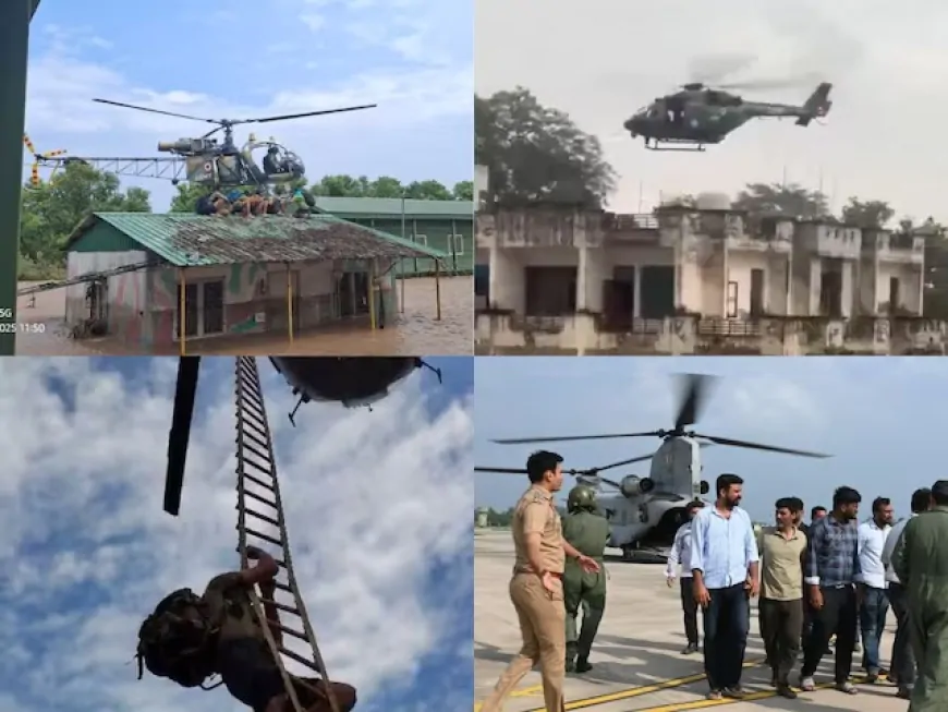 पंजाब और जम्मू बाढ़ में वायुसेना सक्रिय, हेलीकॉप्टरों से लोगों को निकाला गया