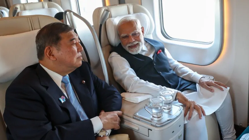 जापान में PM मोदी ने की बुलेट ट्रेन की सवारी, प्रशिक्षण ले रहे भारतीय लोको पायलटों से की मुलाकात 