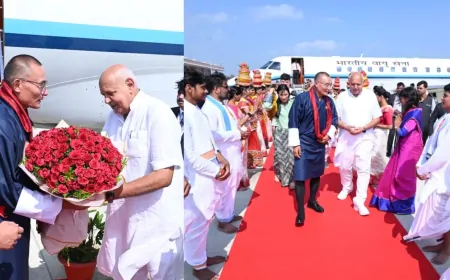 भूटान के प्रधानमंत्री का अयोध्या दौरा, PM दासो शेरिंग टोबगे का मंत्री सूर्य प्रताप शाही ने किया स्वागत