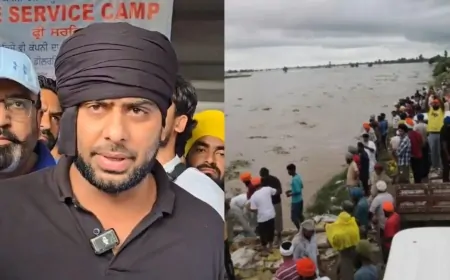 बाढ़ पीड़ितों की मदद के लिए उठे हाथ, राहत सामग्री लेकर पहुंचे पंजाबी सिंगर मनकीरत औलख