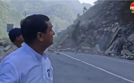 बद्रीनाथ हाइवे पर अचानक आ गया पूरा पहाड़, बाल-बाल बचे BJP सांसद बलूनी