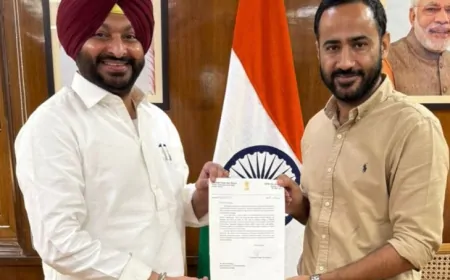 केंद्रीय राज्य मंत्री  रवनीत सिंह बिट्टू से मिले सांसद मीत हेयर, बरनाला में वंदे भारत ट्रेन के ठहराव की मांग