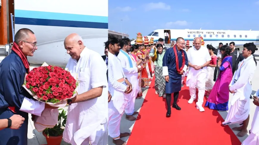 भूटान के प्रधानमंत्री का अयोध्या दौरा, PM दासो शेरिंग टोबगे का मंत्री सूर्य प्रताप शाही ने किया स्वागत