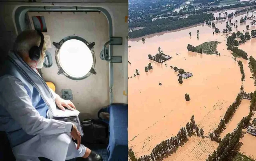 PM मोदी पहुंचे पंजाब, बाढ़ प्रभावित इलाकों के किया हवाई सर्वेक्षण 