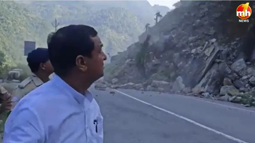 बद्रीनाथ हाइवे पर अचानक आ गया पूरा पहाड़, बाल-बाल बचे BJP सांसद बलूनी