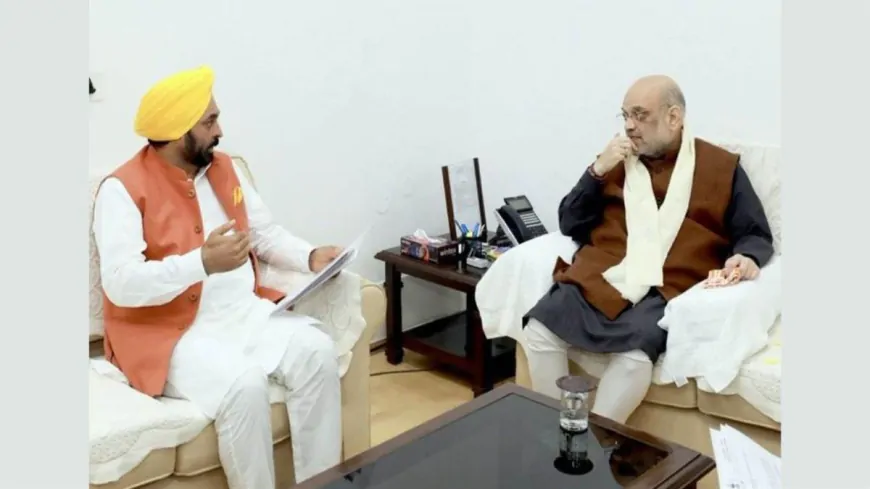 केंद्रीय गृहमंत्री अमित शाह से मिले CM मान, पंजाब में बाढ़ से हुए नुकसान से कराया अवगत