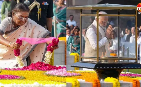 राष्ट्रपिता महात्मा गांधी की जयंती पर राष्ट्रपति द्रौपदी मुर्मू और PM मोदी ने उन्हें श्रद्धांजलि दी 