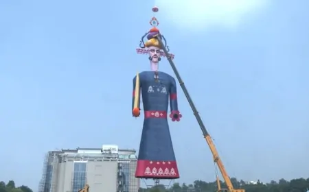 पंचकूला में 180 फीट ऊंचे रावण के पुतले का CM नायब सिंह सैनी ने किया दहन