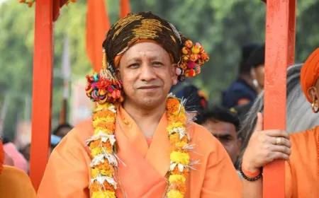 विजय शोभा यात्रा' में  शामिल हुए CM योगी आदित्यनाथ, गोरखनाथ मंदिर में की विशेष पूजा