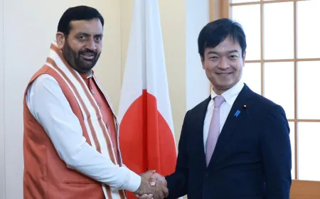 जापान दौरे पर हरियाणा CM नायब सिंह सैनी, राज्य मंत्री मियाजी ताकुमा से की मुलाकात