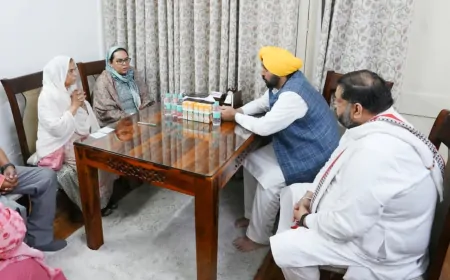 IPS वाई पूरन कुमार के घर पहुंचे पंजाब CM मान, परिजनों को दी सांत्वना 