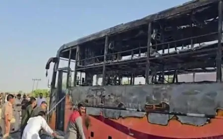राजस्थान के जैसलमेर में बस में आग लगने से बड़ा हादसा, 20 लोगों की मौत