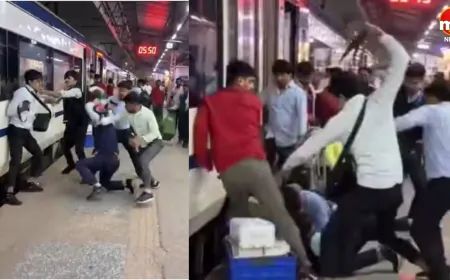 निजामुद्दीन रेलवे स्टेशन पर आपस में भिड़ा वंदे भारत का स्टाफ, जमकर चले बेल्ट और डस्टबिन 