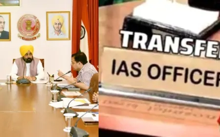 पंजाब में बड़ा प्रशासनिक फेरबदल, 6 IAS अधिकारियों का तबादला, 3 जिलों के बदले DC