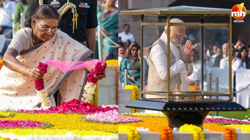 राष्ट्रपिता महात्मा गांधी की जयंती पर राष्ट्रपति द्रौपदी मुर्मू और PM मोदी ने उन्हें श्रद्धांजलि दी 